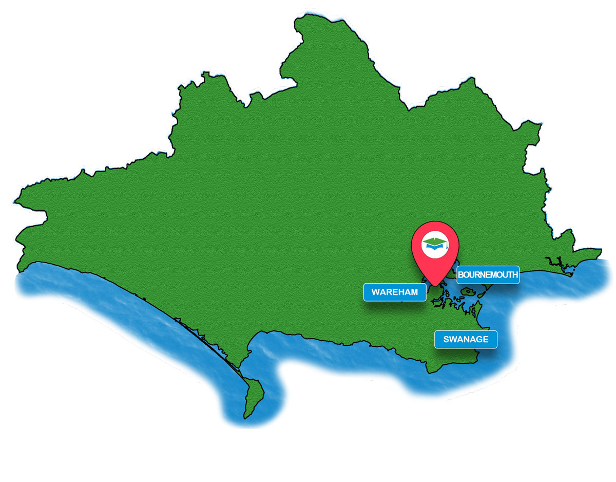 School trip Isle of Wight location map for RSPB Arne